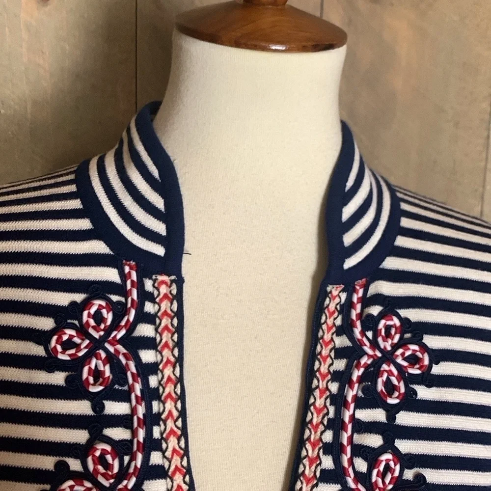 Tory Burch Katama nautical stripe tunic top Size Medium